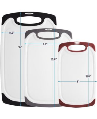 3 Piece Set Non Slip Kitchen Cutting Board With Juice Groove