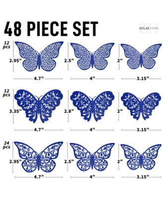 3D Removable DIY Butterfly Wall Decor with 3 Wing Designs (48pcs)