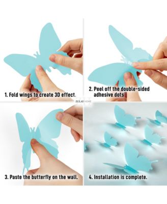 Removable DIY 3D Butterfly Wall Decorations (24pcs with 3 Different Sizes)