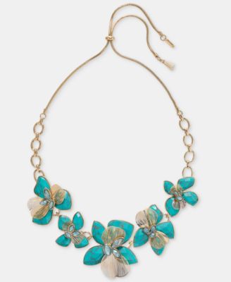 Flower Statement Necklace, 28" 