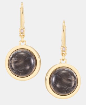 Dynamic Jet Cabochon Drop Earrings 