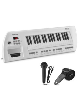 Electric Piano, 37-Key Music Keyboard, Built-in Stereo Speakers, Rechargeable Battery, Wired Microphone