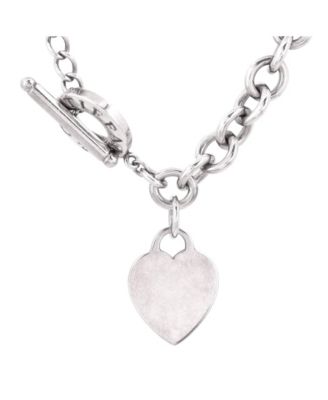 Heart Tag Toggle Chain Necklace