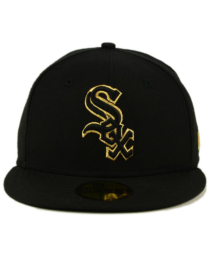 New Era Chicago White Sox Black On Metallic Gold 59FIFTY Fitted Cap ...
