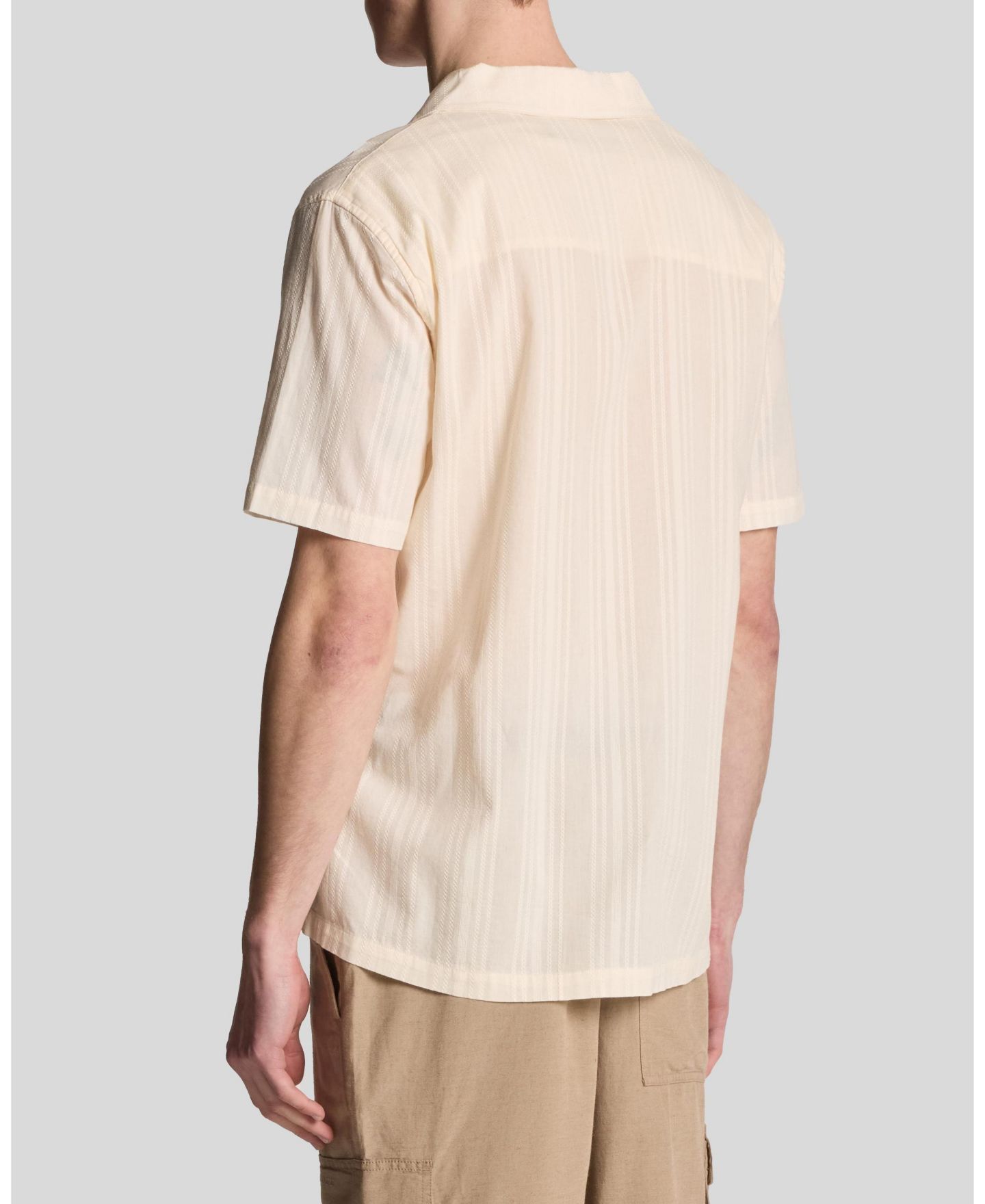Мужская рубашка Lyle & Scott Broderie Resort, цвет: Натуральный — фото 6