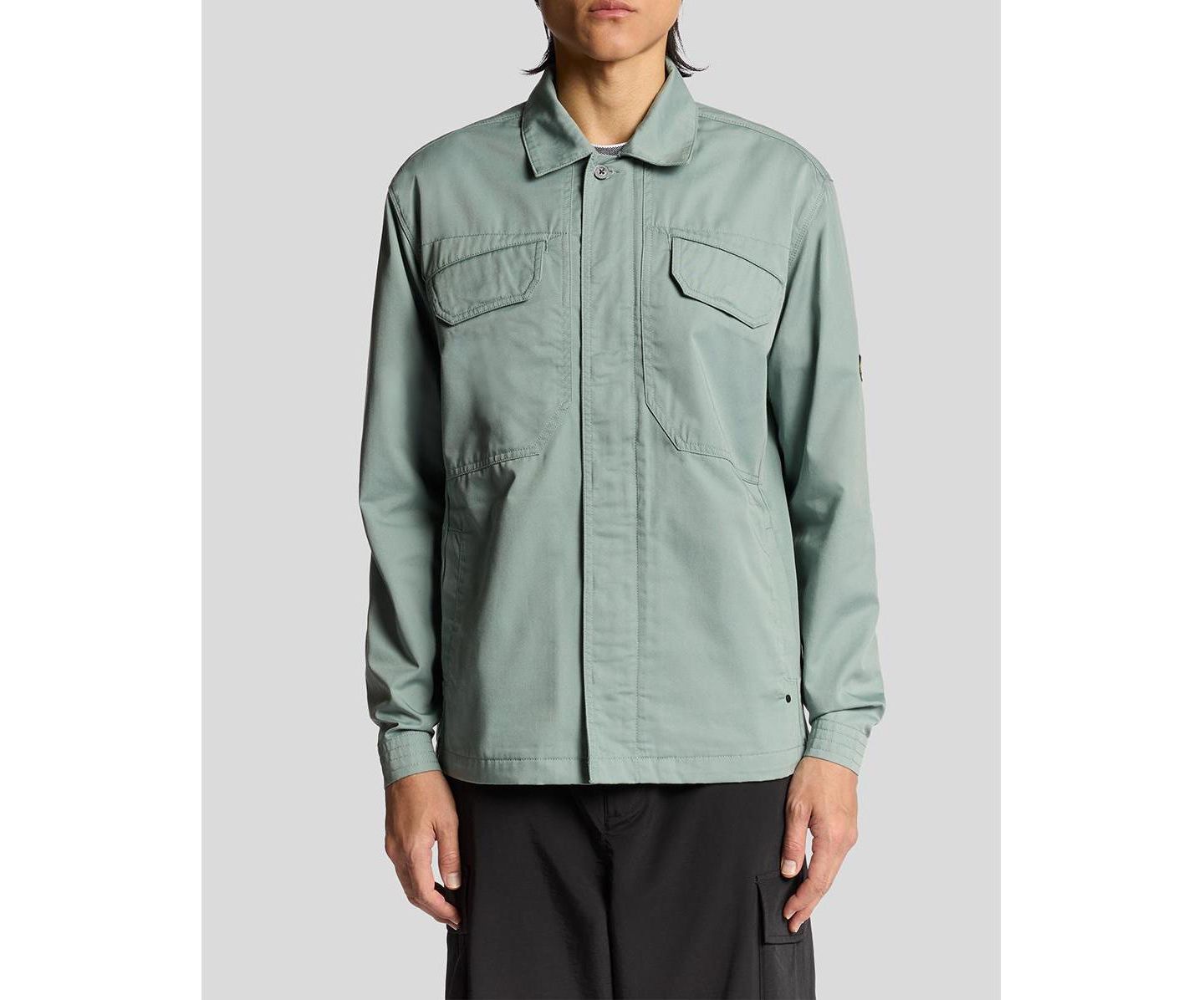 Мужская рубашка Lyle & Scott Long Sleeve Multi Pocket Overshirt, цвет: Мятный — фото 3