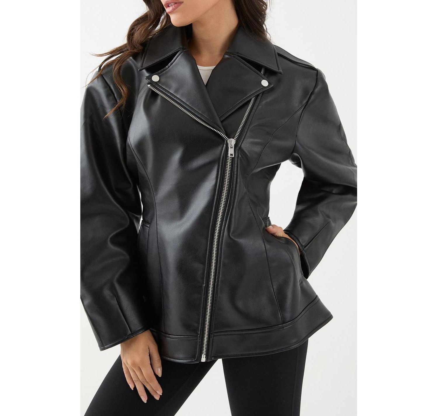 Women's Faux Leather Biker Jacket