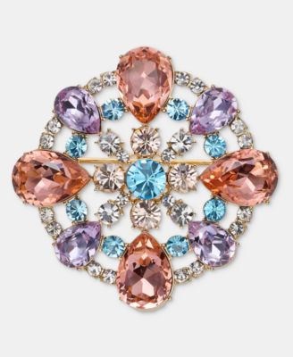Crystal Cluster Flower Pin