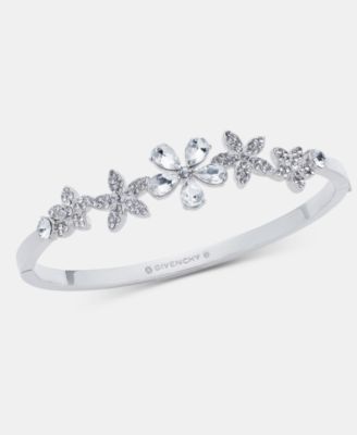 Crystal Flower Bangle Bracelet