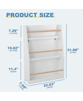 Kids Bookshelf - 3-Tier Organizer for Books and Toys, Multifunctional Book Rack Display Stand for Playroom, Nursery and Classrooms