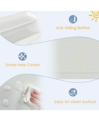 Kids Toy Storage Organizer Wooden Bookcase with 2 Movable Drawers