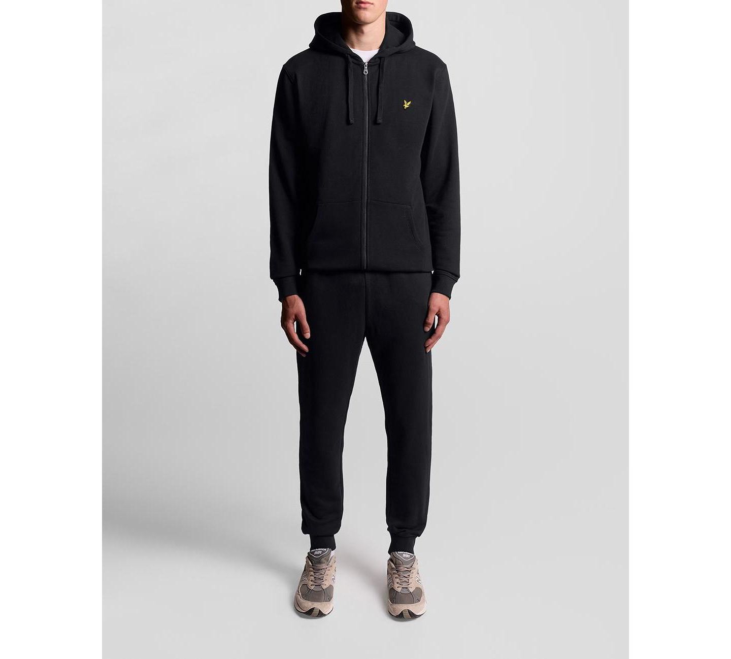 Мужское худи Lyle & Scott Zip Through, цвет: Угольно-чёрный — фото 8
