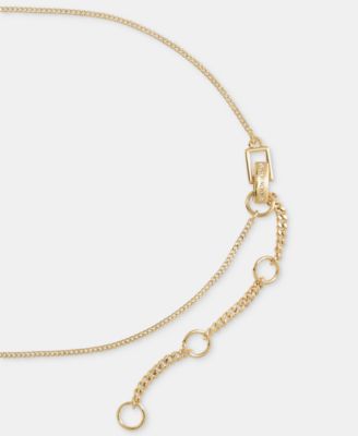 Crystal Statement Lariat Necklace, 16" + 3" extender