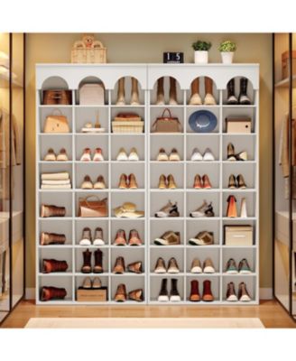 70.87" Tall Shoe Storage Cabinet with 24 Cubbies, Freestanding Shoes Rack Organizer