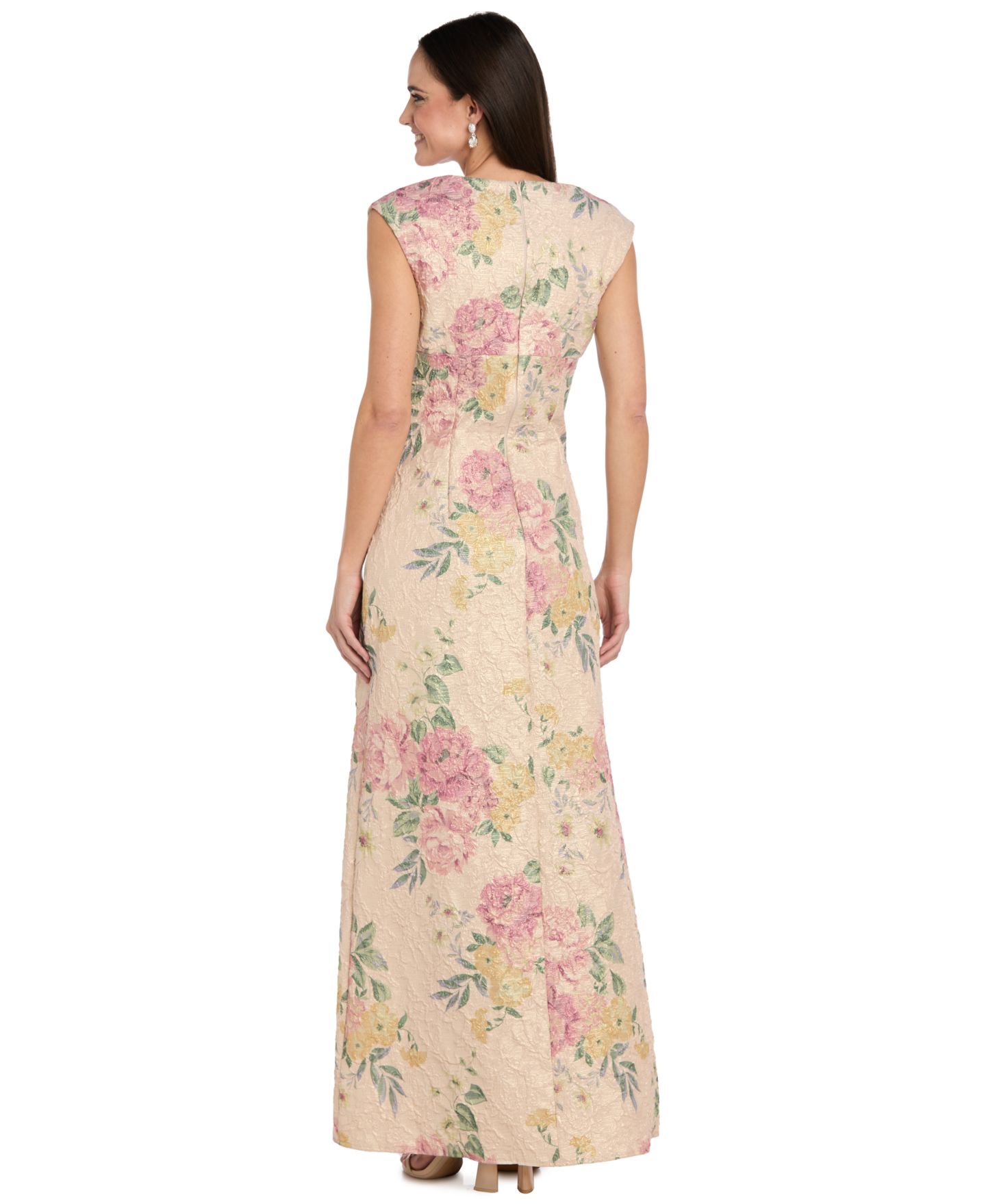 Женское платье R & M Richards Petite Lace Sweetheart Neck Gown, цвет: Состаренный розовый — фото 4
