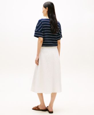 Women's Broderie Elasticated-Waist Skirt