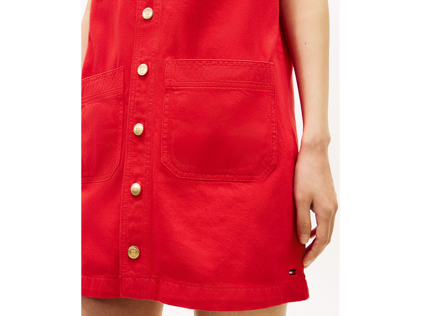 Женское джинсовое мини-свитшоты Tommy Hilfiger Color без рукавов с круглым вырезом, цвет: Fireworks — фото 3