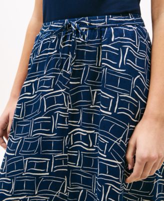 Women's Essential Linen Flare Midi Skirt