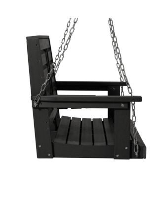 Outdoor 54" HDPE With Cupholders Porch Swing Bench