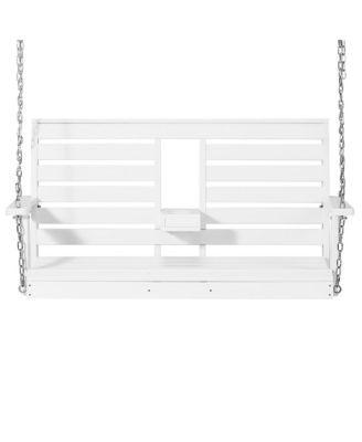 Outdoor 54" HDPE With Cupholders Porch Swing Bench