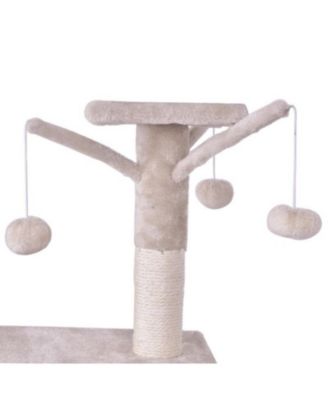 56" Cat Play Tree with Condo, Scratching Posts & Ladder