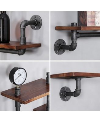 Industrial Rustic Pipe Shelves 5-Tier Wall Storage for Home Decor