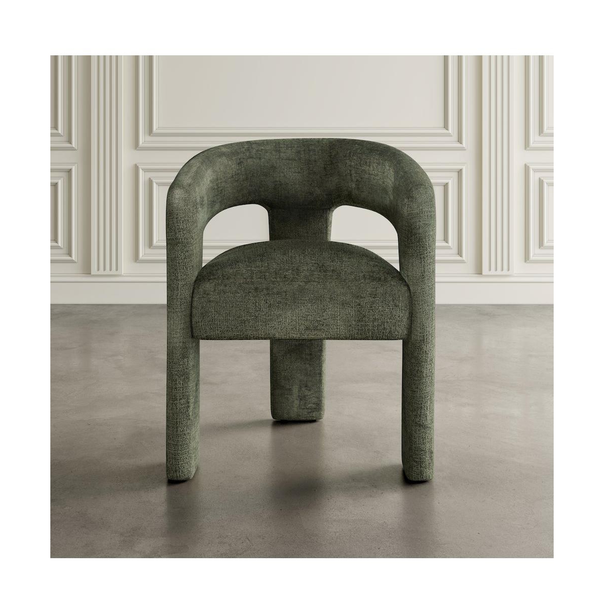 Jofran Gwen Modern Luxury Jacquard Fabric Upholstered Sculpture Armchair