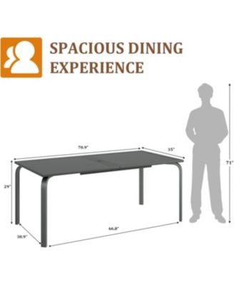 9-Piece Patio Dining Table Sets for 8, Outdoor Aluminum Frame Dining Furniture Set with Umbrella Hole Cut-Out Table, 8 Stirling Chairs