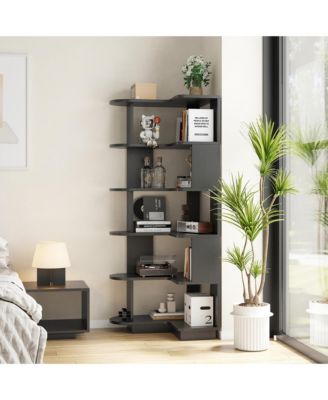 5-Tier Corner Bookshelf - L-Shaped Freestanding Bookcase, Storage Shelf & Display Stand for Living Room, Home Office
