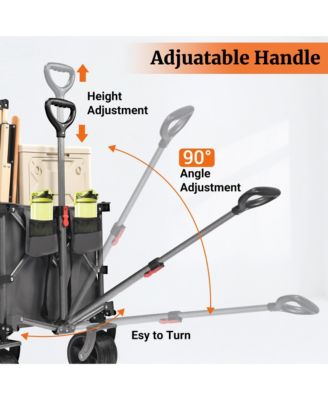 Convertible Folding Heavy Duty Wagon Cart - All-Terrain Wheels, Adjustable Handle, 450lbs Capacity for Camping, Garden and Outdoor Transport