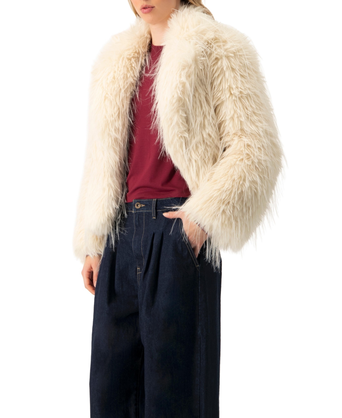 Ivonne Women's Faux-Fur Plush Teddy Coat