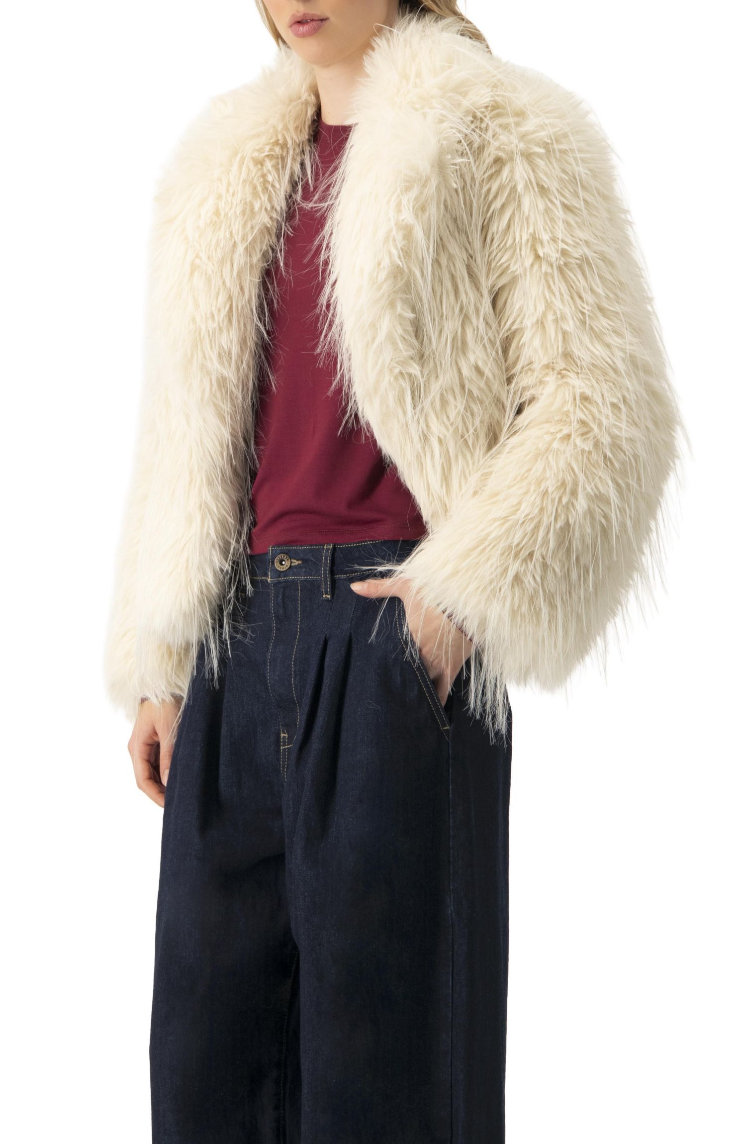 Women's Faux-Fur Plush Teddy Coat
