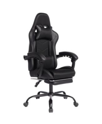 E-Sports Gaming Chair with Massage, Footrest & Recline – PU Leather Ergonomic Racing Seat for Home & Office