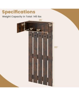 Entryway Wall Coat Rack Wall Mounted Coat Clothes Rack