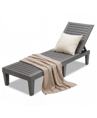 Patiojoy Lounge Chair Chaise Recliner Weather Resistant Adjustable Outdoor