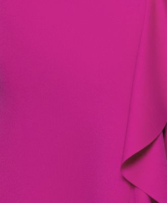 Women's Crisscross Halter Side-Ruffled Gown