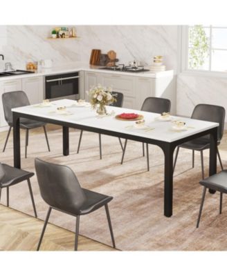 Dining Table for 6-8 People, 78-Inch Long Rectangular Dinner Table, 8 Seat