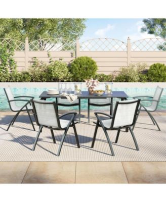 4PCS Modern Aluminum Outdoor Dining Chairs - Quick-Dry Textilene Fabric, Ergonomic Design for Patio, Poolside