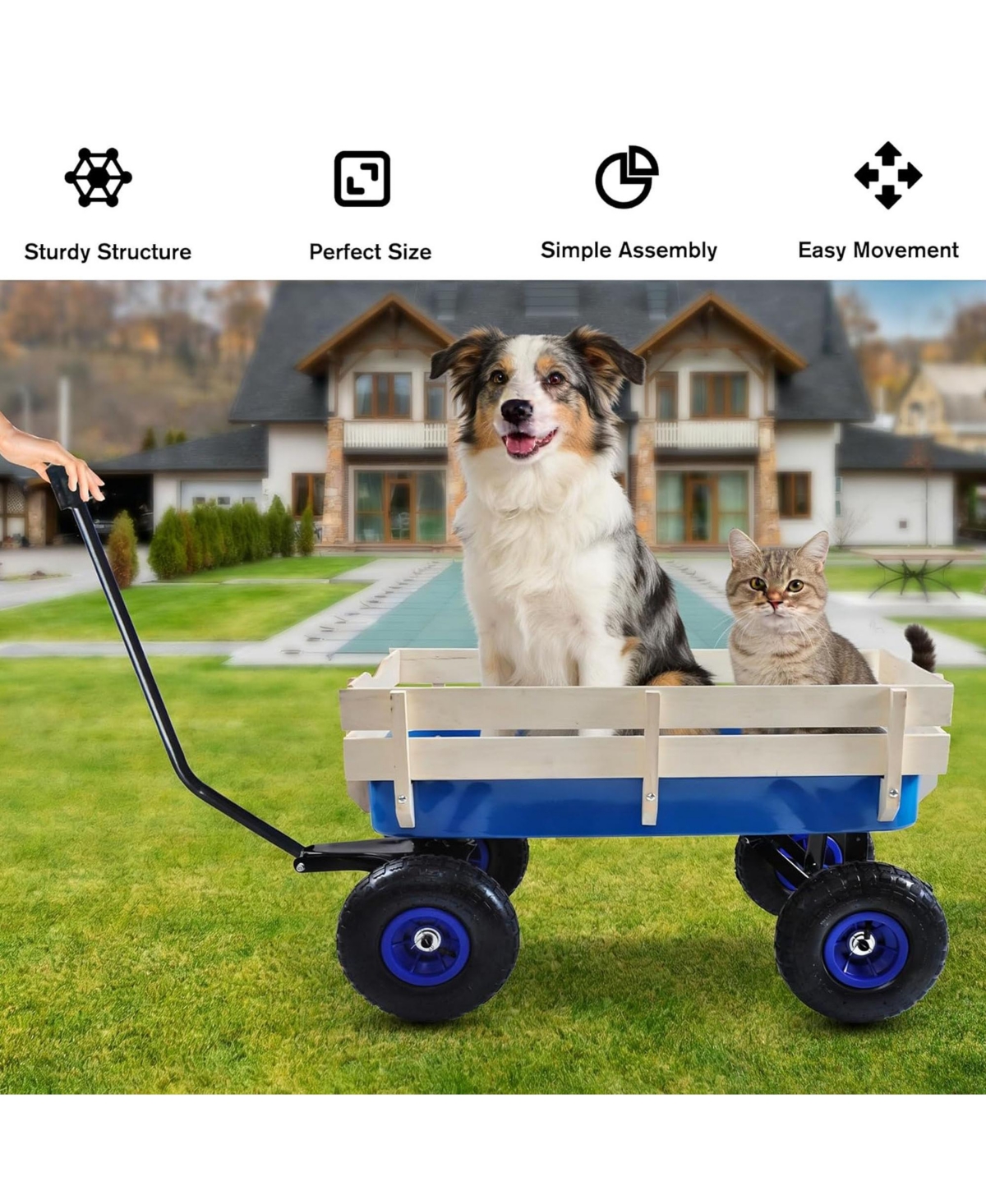 Rainsken Heavy Duty Rolling Garden Wagon