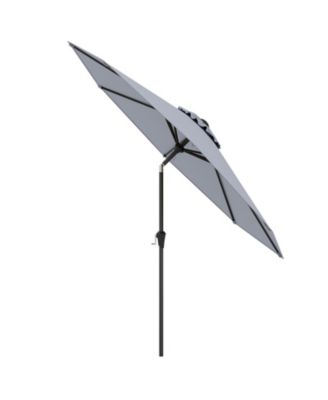 Patio Umbrella w/Push Button Tilt Crank Handle 8 Sturdy Ribs for Patio Garden