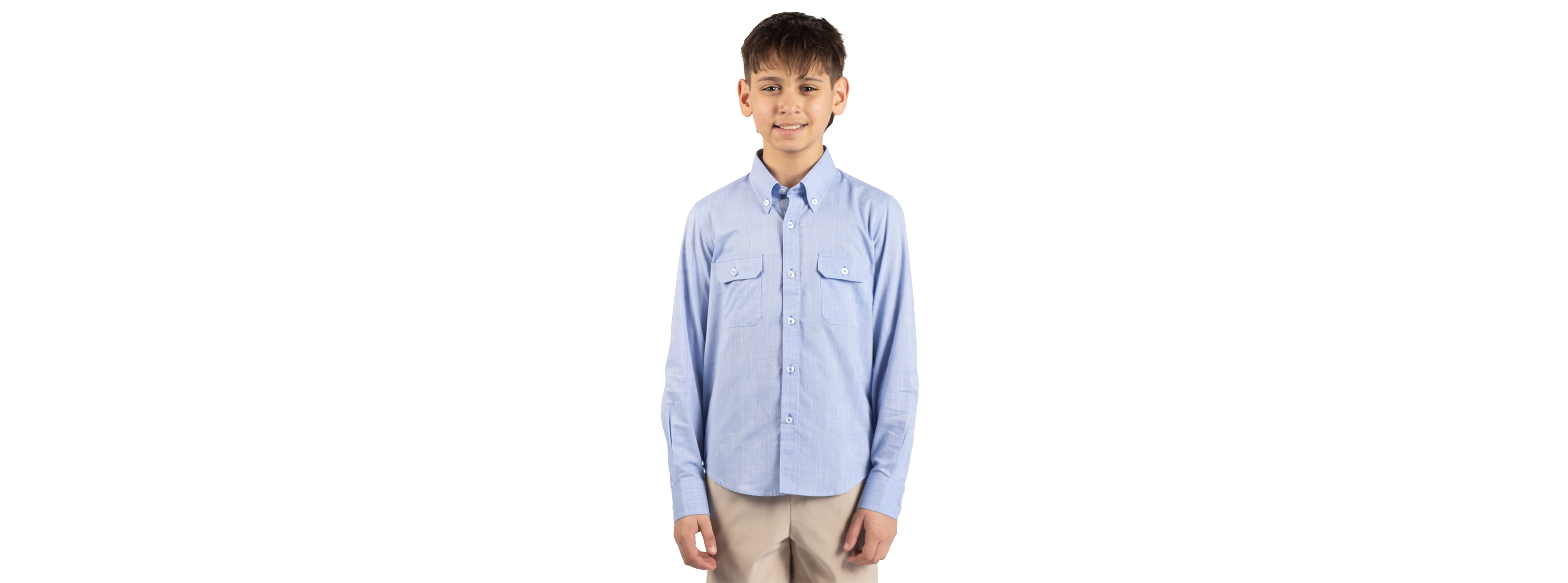 Tailorbyrd Big Boys Men's Signature Chambray Long Sleeve Shirt