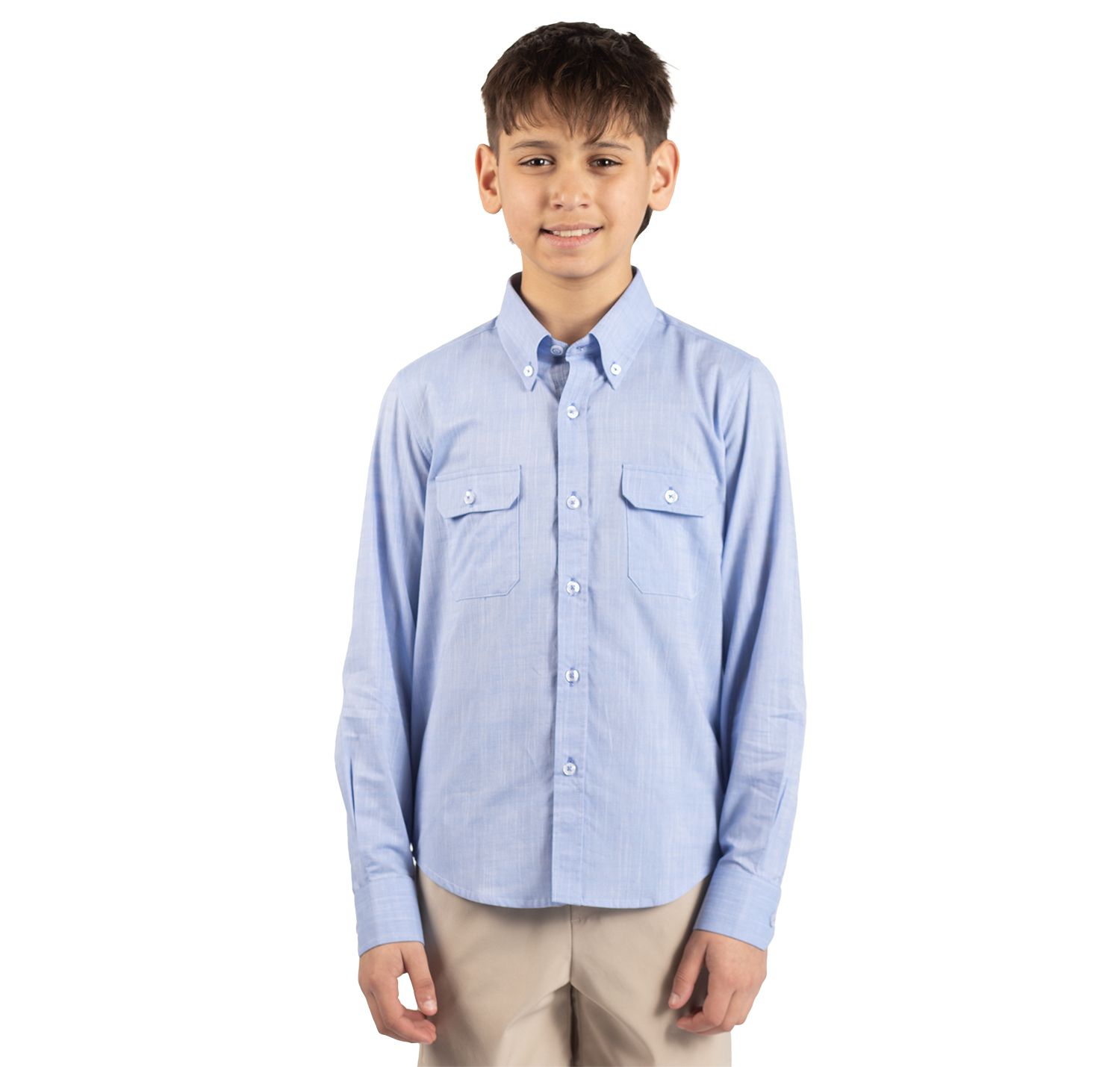 Big Boys Men's Signature Chambray Long Sleeve Shirt