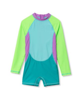 Girls Chlorine Resistant Long Sleeve Surf Bodysuit