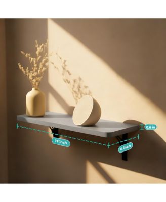 Wooden Wall Shelves Set of 2 - Easy Install, Sturdy, Multi-Use