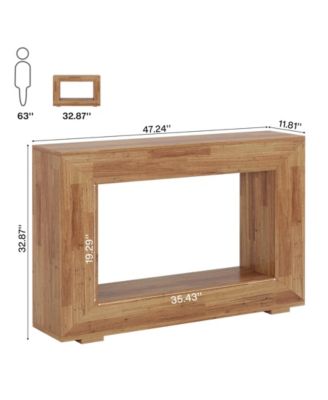 Farmhouse Console Table, 47 Inches Entryway Console Table with Storage, Industrial Hallway Accent Table for Living Room, Entrance