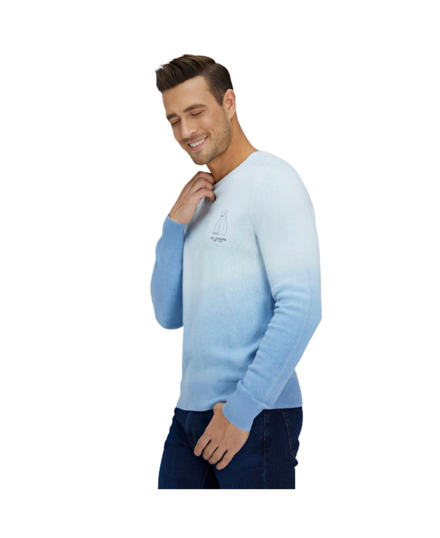 Мужской свитер Bellemere New York Polar Gradient Merino Wool, цвет: Небесно-голубой — фото 3
