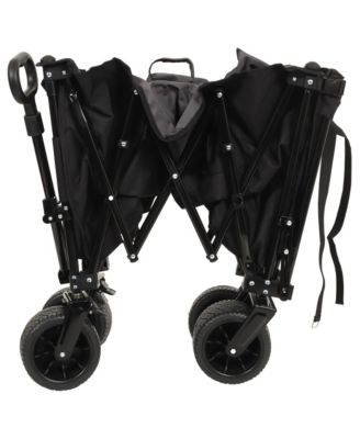 Foldable Wagon, Heavy Duty Extra Long Extender Wagon Cart with All-Terrain Beach Wheels, 480 LBS Capacity for Beach, Camping and Gardening