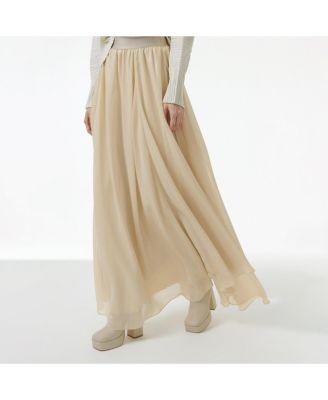 Women's Elasticated Waist Asymmetric Skirt