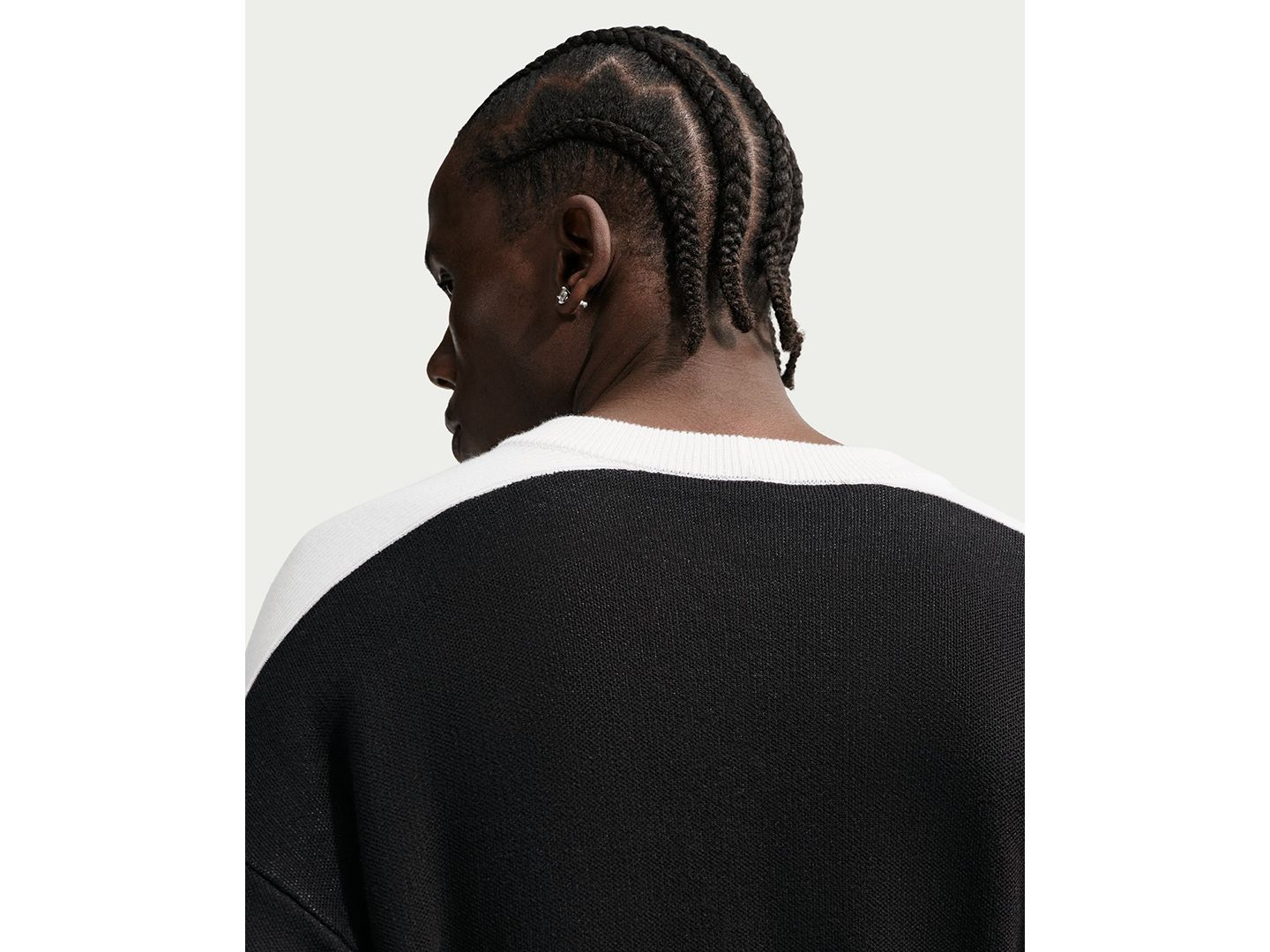 Мужской свитер Nike Sportswear Club Jersey Sweater, цвет: Чёрный / Молочный — фото 4