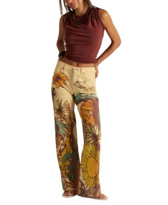 Women's Printed Straight-Leg Jeans
